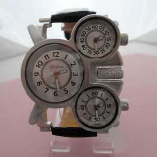 Rare Military Three 3 Quartz Dial Mens Sports Wristwatch Watch NEW 
