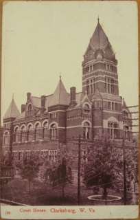 1908 Postcard: Court House Clarksburg, West Virginia VA  