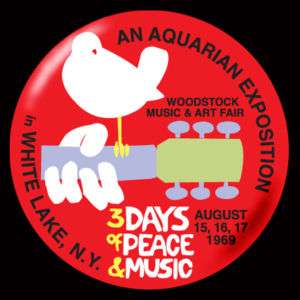 Woodstock Concert 1969 Logo 2 1/4 Pinback Button  