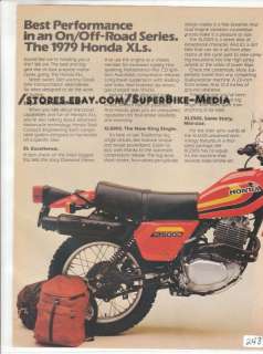 Honda XL500 XL250 XL185 XL125 XL100 XL75 enduro vintage motorcycle 2pg 