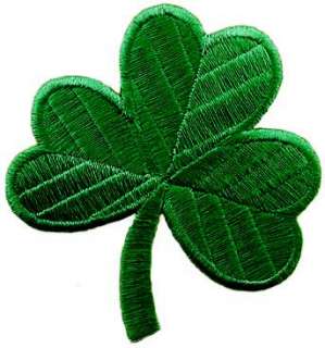   Dark Green Embroidered Patch Lucky Shamrock Iron On Ireland Emblem