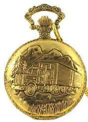   Semi Truck Pocket Watch with 14 Clip on Chain Jewelry 