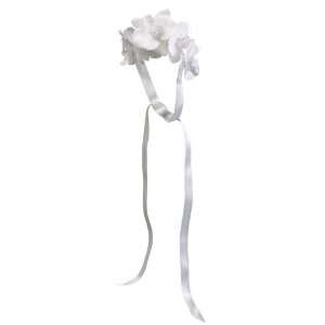  Faux 4 Phalaenopsis Orchid Wrist Corsage White Pearl 