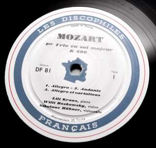 LILI KRAUS & WILLI BOSKOVSKY Mozart complete trios Discophiles 