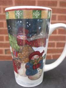 Susan Winget SNOWMAN & Family Tall Holiday Mug EXC 1of2  