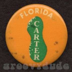 Rare Florida President Jimmy Carter Pin Button Peanut FL 1976 