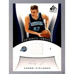   SP Authentic Andrei Kirilenko Game Worm Jersey Card: Sports & Outdoors