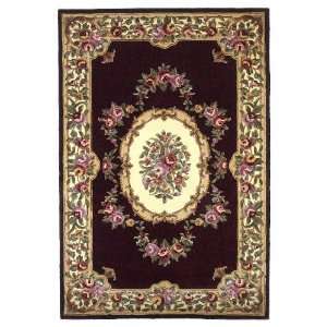   Burgundy Savonnerie Rectangle 9.30 x 13.30 Area Rug