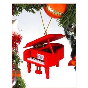 Red Grand Piano Tree Ornament 