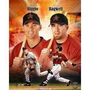  Jeff Bagwell & Craig Biggio Autographed Houston Astros 