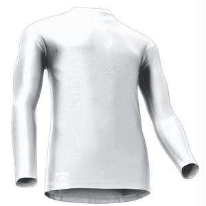  Tight Fit Compression Long Sleeve Mock, XX Large, White 