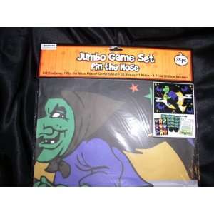  Halloween Jumbo Game Set  Pin the Nose on the Witch 