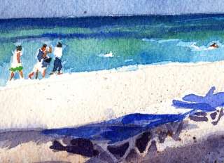 Original Landscape Caribbean Beach Painting Art  