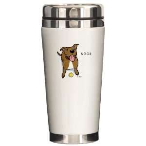  Woof Dog Pets Ceramic Travel Mug by  Everything 