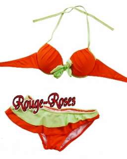Sexy Orange 2PC PUSH UP Underwire Bikini Swimsuit L w400_r