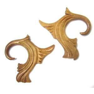  Hand Carved Organic Wood Plugs   10g (2.5mm): Jewelry