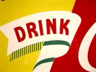 VINTAGE COKE Coca Cola RARE PORCELAIN FOUNTAIN SERVICE SIGN  BRIGHT 