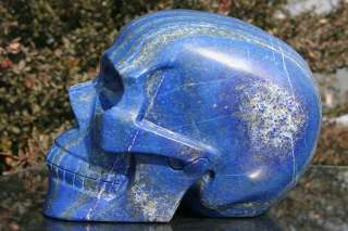   51lb Rare Stunning Blue Lapis Pyrite Quartz Rock Crystal Skull Carving