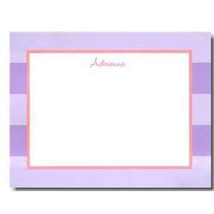 Boatman Geller Flat Note Personalized Stationery   Lavender Rugby