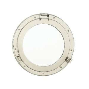  Nickel Porthole Mirror   17 Inch Diameter