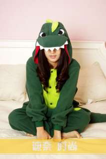   Green Dinosaur Cosplay Costume KIGURUMI Pajamas Xman Gift S M L  