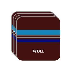 Personal Name Gift   WOLL Set of 4 Mini Mousepad Coasters (blue 
