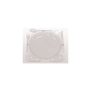  WNA Comet Clear Party Plates with Cutlery Attached Case of 