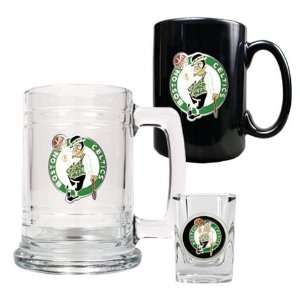  Boston Celtics Mugs & Shot Glass Gift Set: Sports 