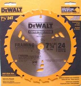 DeWalt 7 1/4 24T Carbide Circular Saw Blade 028874031784  
