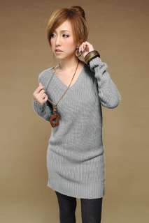 CHIC COTTON LONG SWEATER V NECK RY3106  