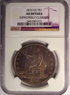 1873 CC Trade Dollar NGC AU   Extremely Rare Carson City Coin!  