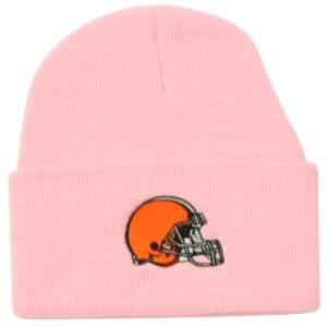    Cleveland Browns Cuffed Winter Knit Hat   Pink: Sports & Outdoors