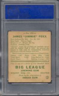 1938 Goudey #273 Jimmy Foxx PSA 4  