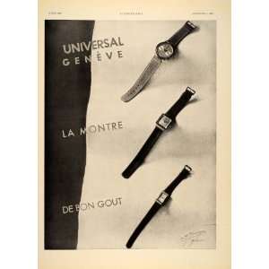   Ad Universal Geneve Swiss Watches   Original Print Ad