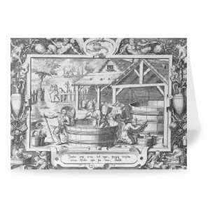  The Wine Harvest (engraving) by French   Greeting Card 