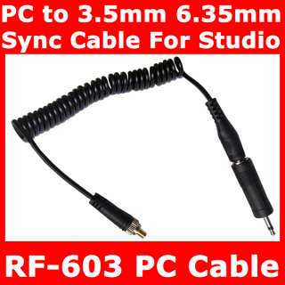 RF 603 PC to 3.5mm 6.35mm Sync Cable For Studio Strobe  