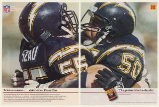 1992 Chargers Junior Seau Gary Plummer Kodak Film 2P Ad  