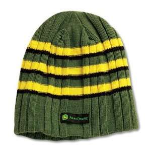 John Deere Green/Yellow Stripe Knit Hat: Home Improvement