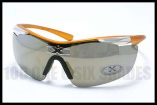 WRAP Around Sports Sunglasses Baseball Fishing ORANGE w/ Gray Lenses