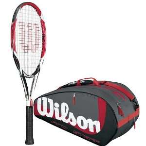  Wilson K Factor K Bold Tennis Racquet & 6 Pack Bag Bundle 