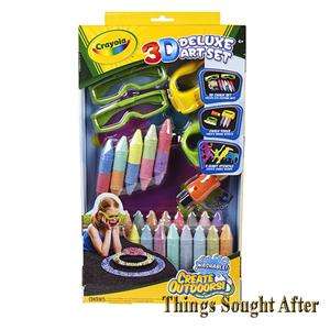 New CRAYOLA 3D DELUXE ART SET 3 Dimensional Chalk Kit  