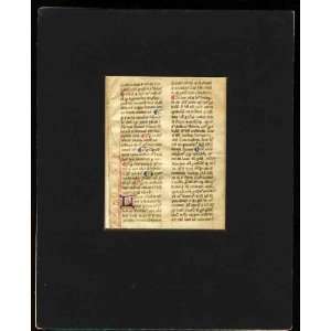   BOOK OF HOURS, VELLUM MANUSCRIPT LEAF 1350 AD unknown Books