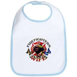  Baby Bib Sky Blue Firefighters Fire Fighters Wife with 