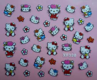 Hot sale 24 sheets Hello Kitty 3D Nail Art Sticker  24 different 