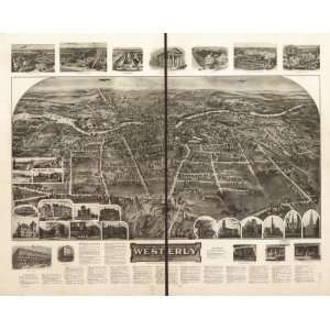  1911 Birds eye map of Westerly, Rhode Island