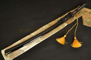 Folded Steel Full Tang Blade Dragonfly Brass Tsuba Japanese Samurai 