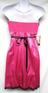 BETSEY JOHNSON Pink Ribbon Lace Slip Silk Dress 4 NWT  