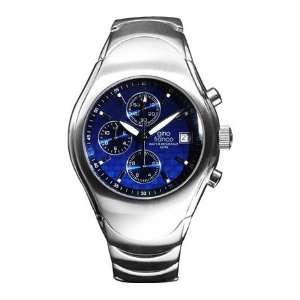   Mens Round Stainless Steel Chronograph Bracelet Watch #991BL: Watches