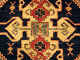   Handmade Vegetable Dye Hand Spun Wool Afghan Kazak Rug  