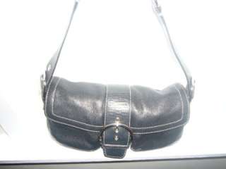   Black Leather Soho Flap Buckle Satchel Shoulder Bag #3653 $398  